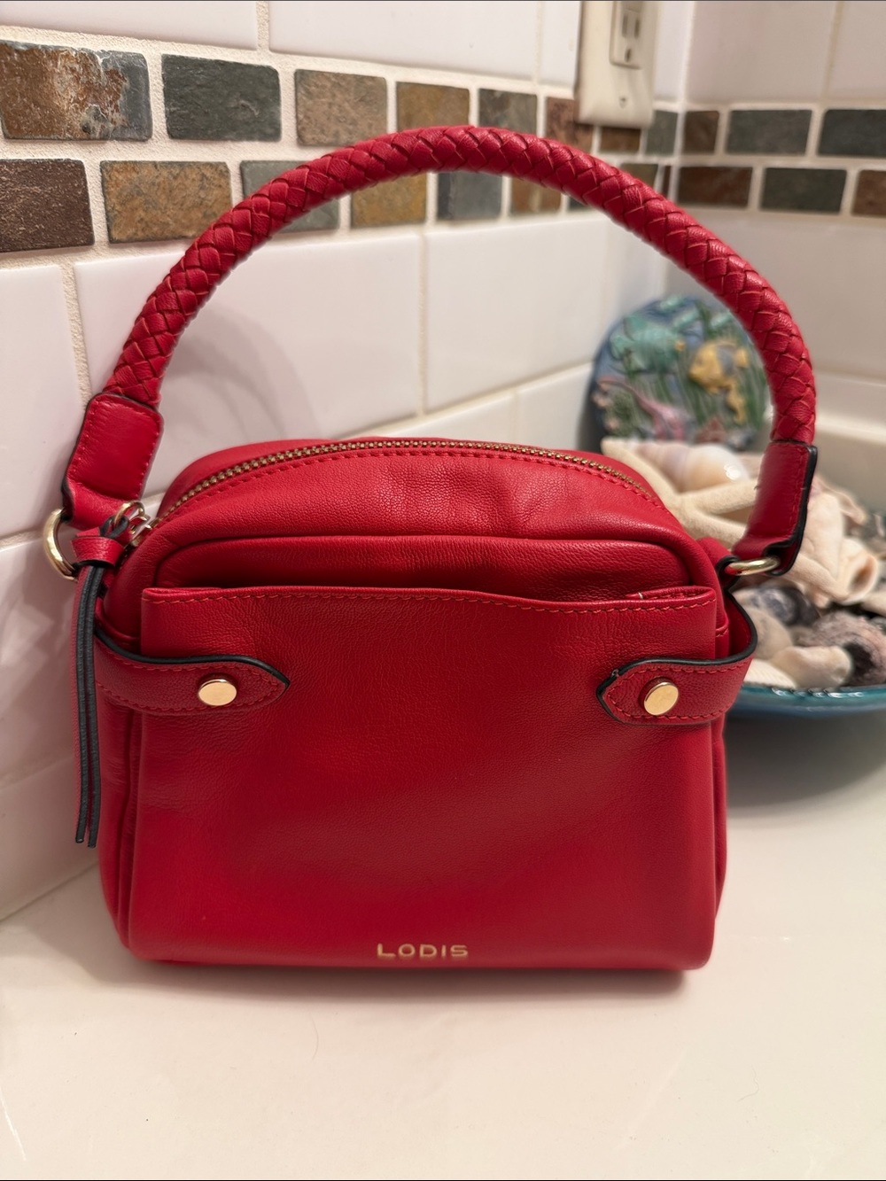 Lodis Rebecca Top Handle Leather Crossbody Bag NWT